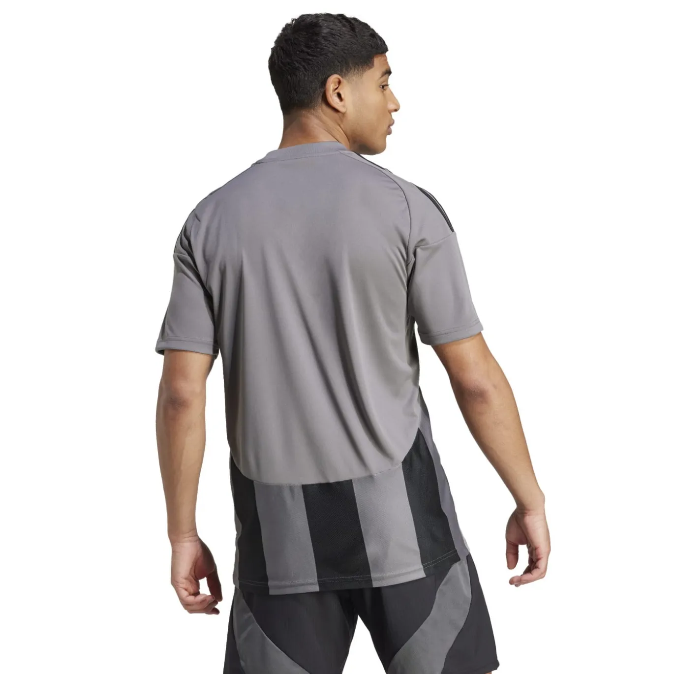 adidas Striped 24 Voetbalshirt Grijs Zwart