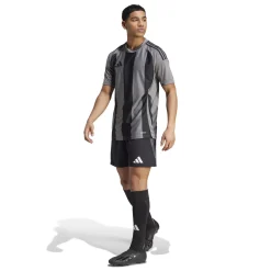 adidas Striped 24 Voetbalshirt Grijs Zwart