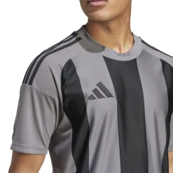 adidas Striped 24 Voetbalshirt Grijs Zwart