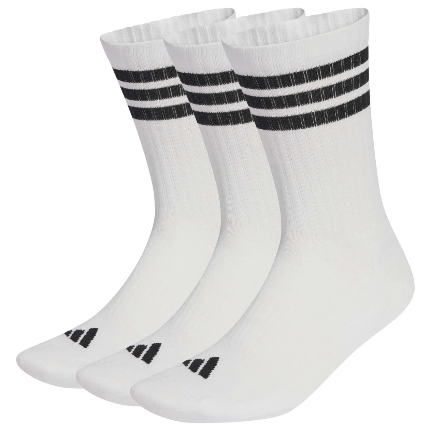 adidas 3-Stripes Gevoerde Sportwear Sokken 3 Paar Wit Zwart
