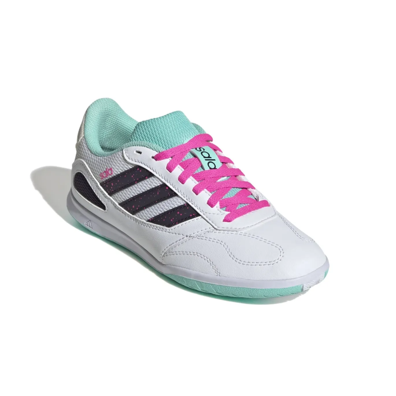adidas Super Sala III Zaalvoetbalschoenen (IN) Kids Wit Zwart Turquoise Roze