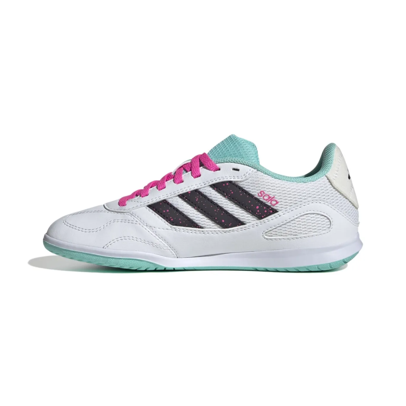adidas Super Sala III Zaalvoetbalschoenen (IN) Kids Wit Zwart Turquoise Roze