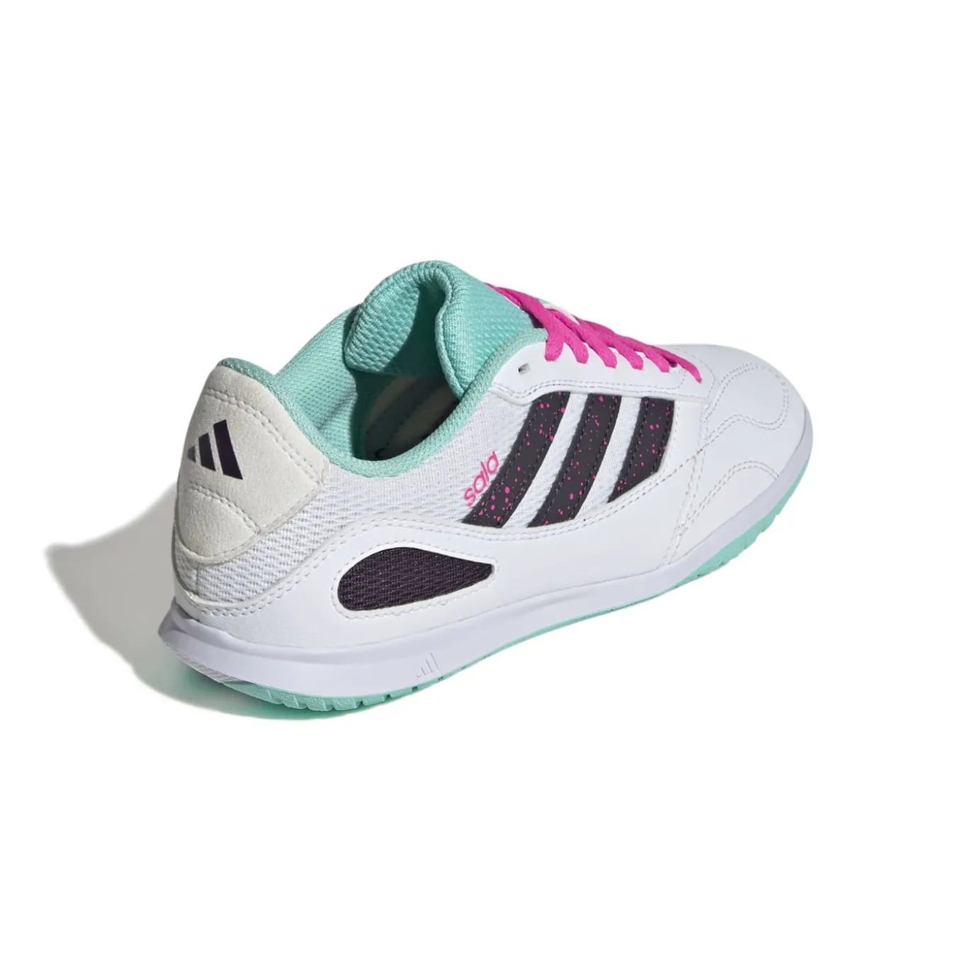 adidas Super Sala III Zaalvoetbalschoenen (IN) Kids Wit Zwart Turquoise Roze