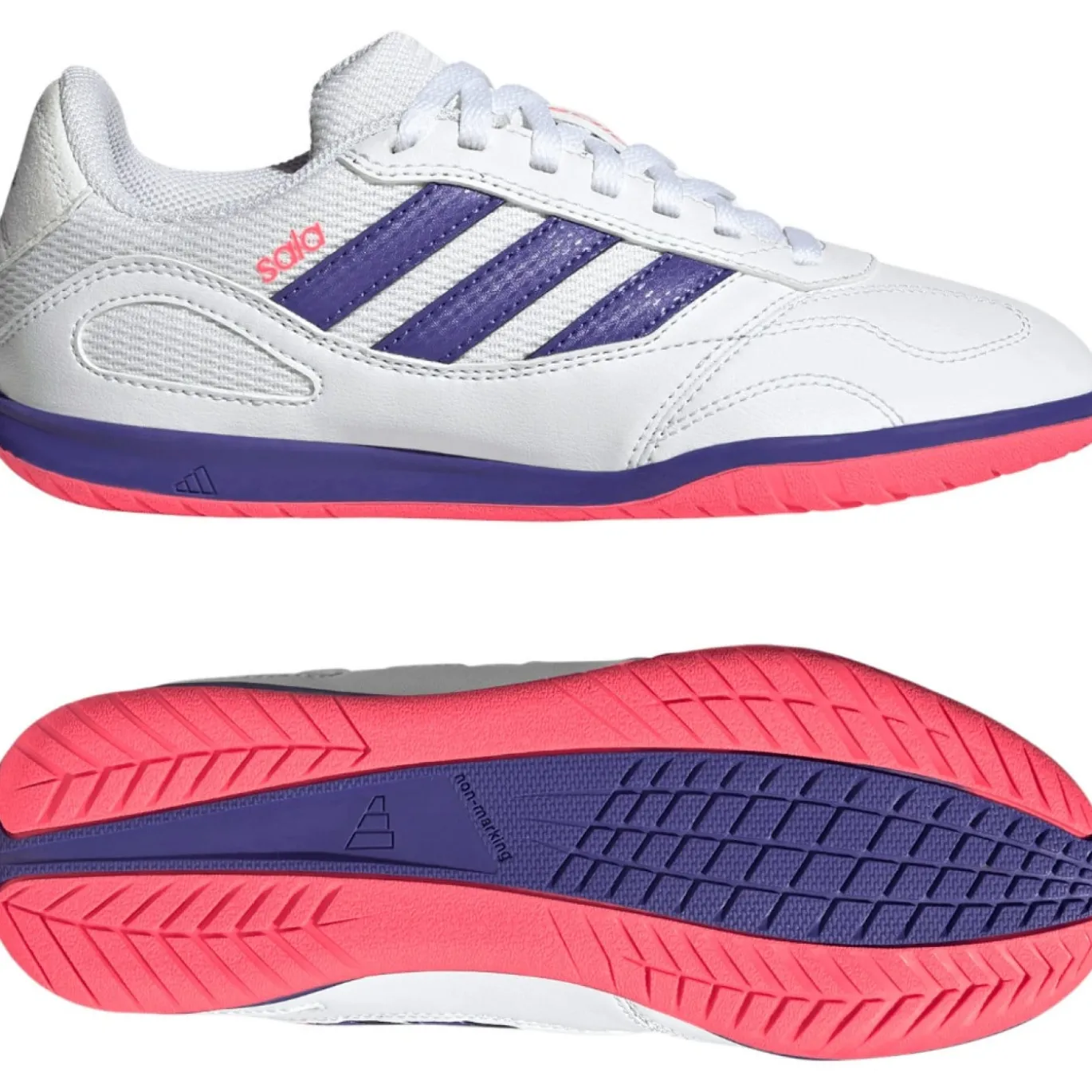 adidas Super Sala III Zaalvoetbalschoenen (IN) Kids Wit Paars Roze