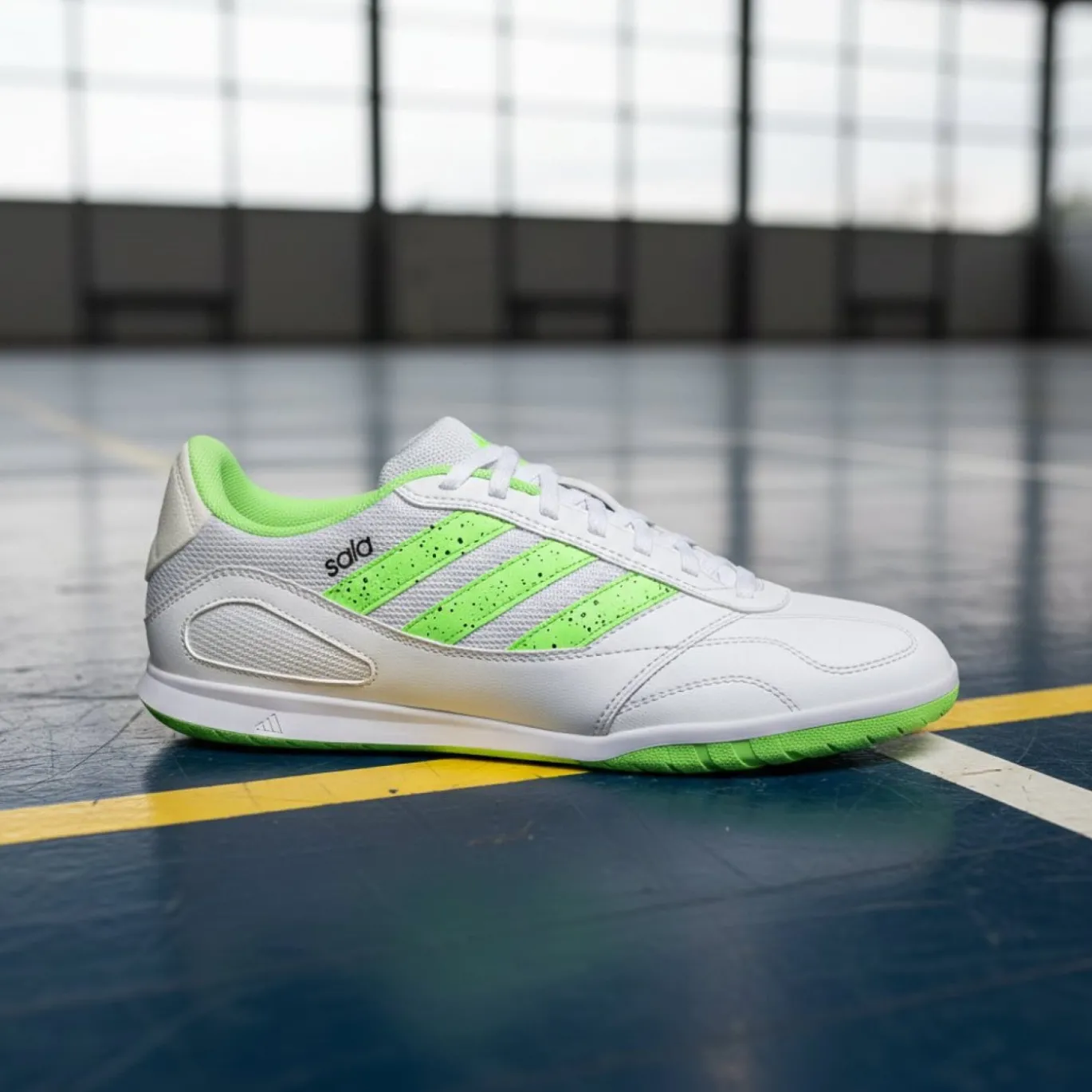 adidas Super Sala III Zaalvoetbalschoenen (IN) Wit Lichtgroen Zwart