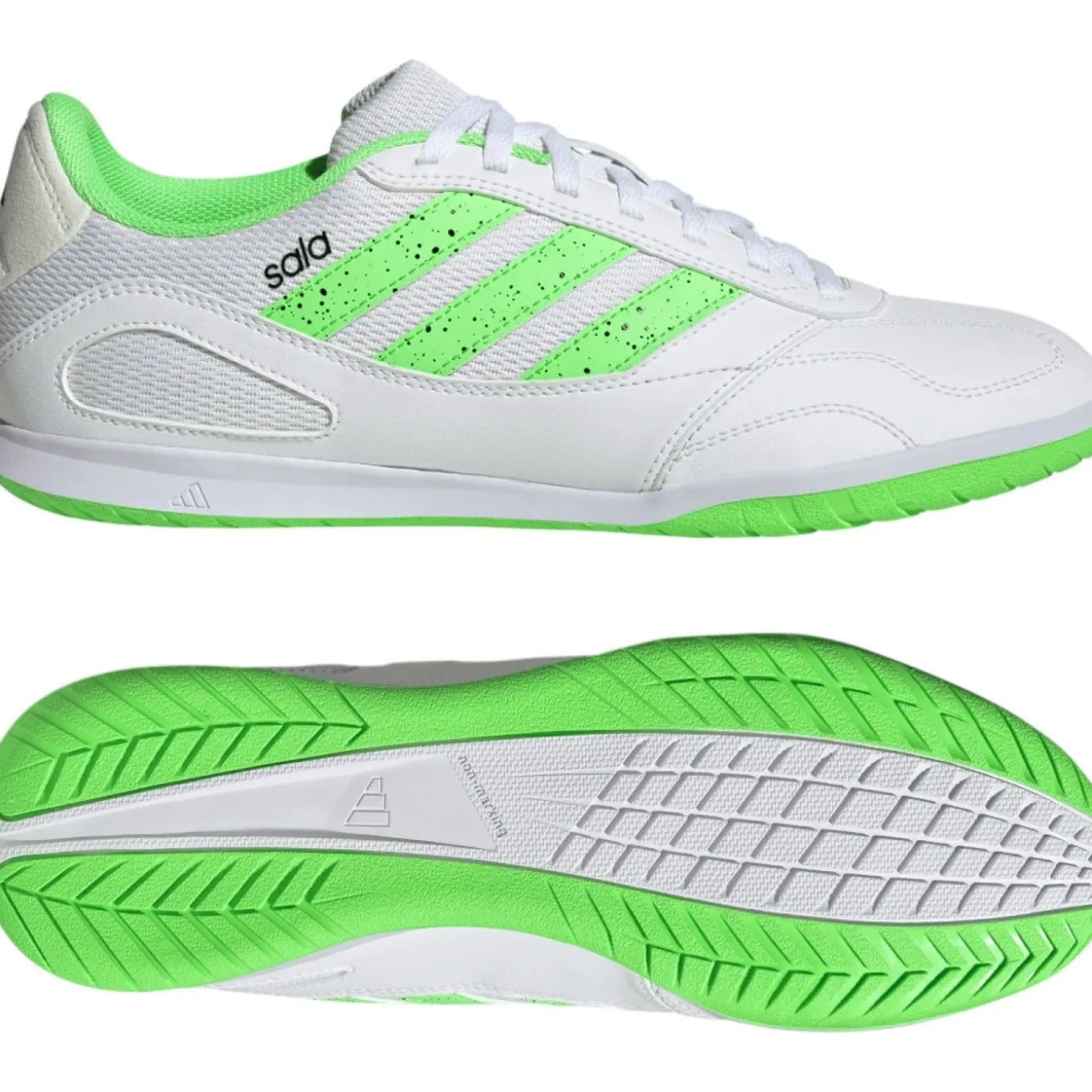adidas Super Sala III Zaalvoetbalschoenen (IN) Wit Lichtgroen Zwart