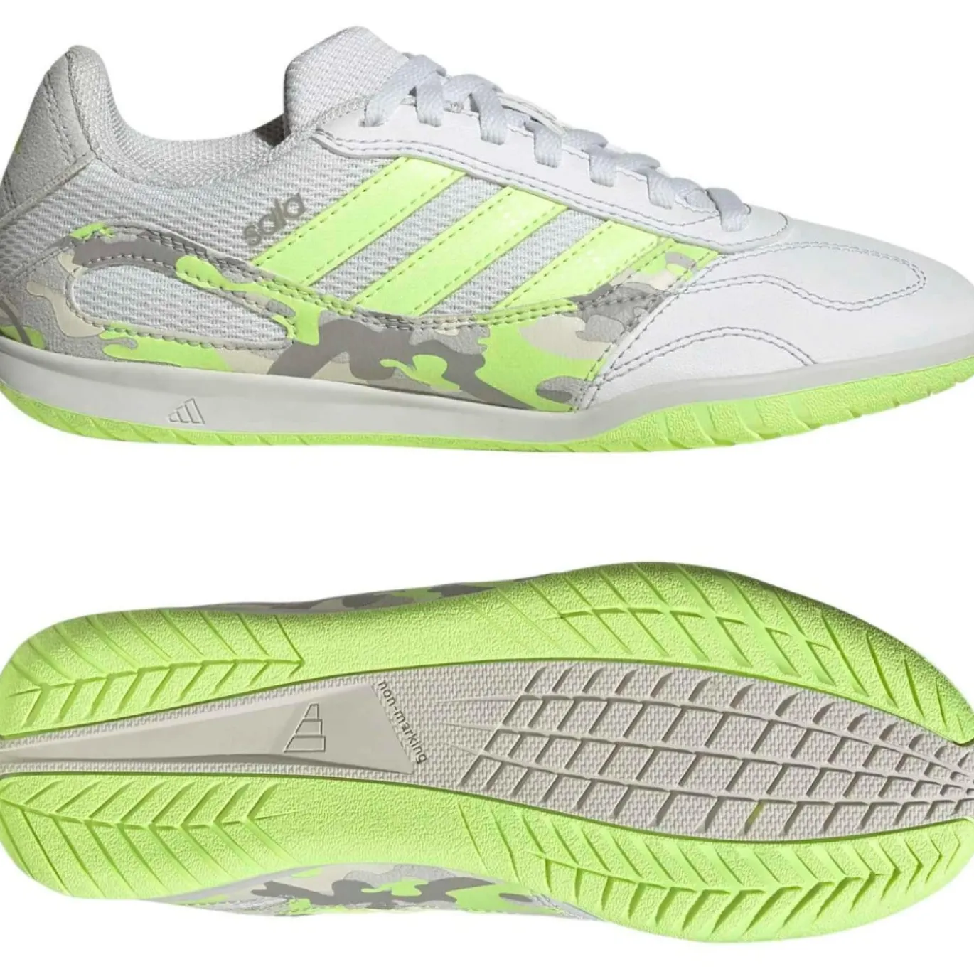 adidas Super Sala III Zaalvoetbalschoenen (IN) Kids Lichtgrijs Lichtgroen Lime