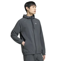 adidas Tech Essential Woven Trainingsjack Donkergrijs Zilver