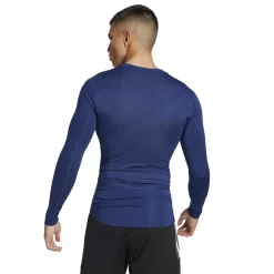 adidas Techfit Ondershirt Lange Mouwen Donkerblauw Wit