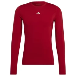 adidas TechFit Ondershirt Lange Mouwen Rood Grijs
