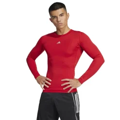 adidas Techfit Ondershirt Lange Mouwen Rood Wit