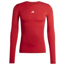 adidas Techfit Ondershirt Lange Mouwen Rood Wit