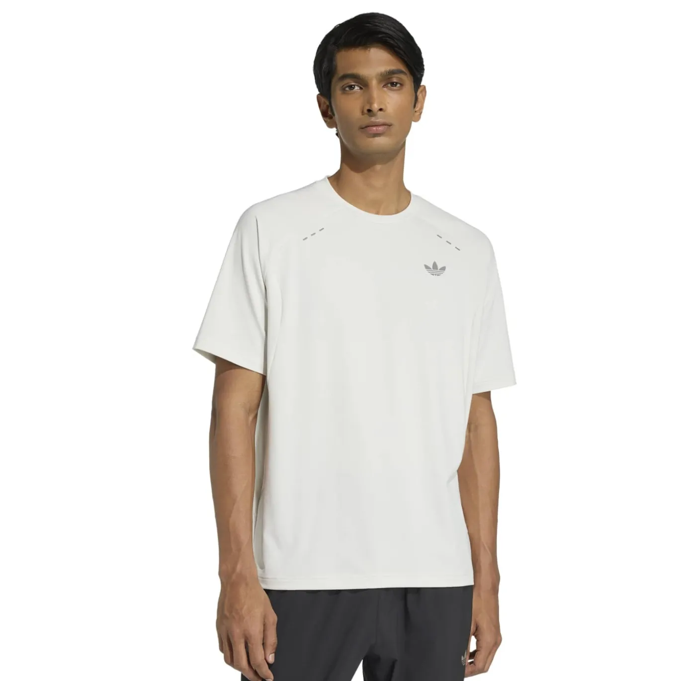 adidas Tech Trefoil Essential T-Shirt Lichtgrijs Zilver