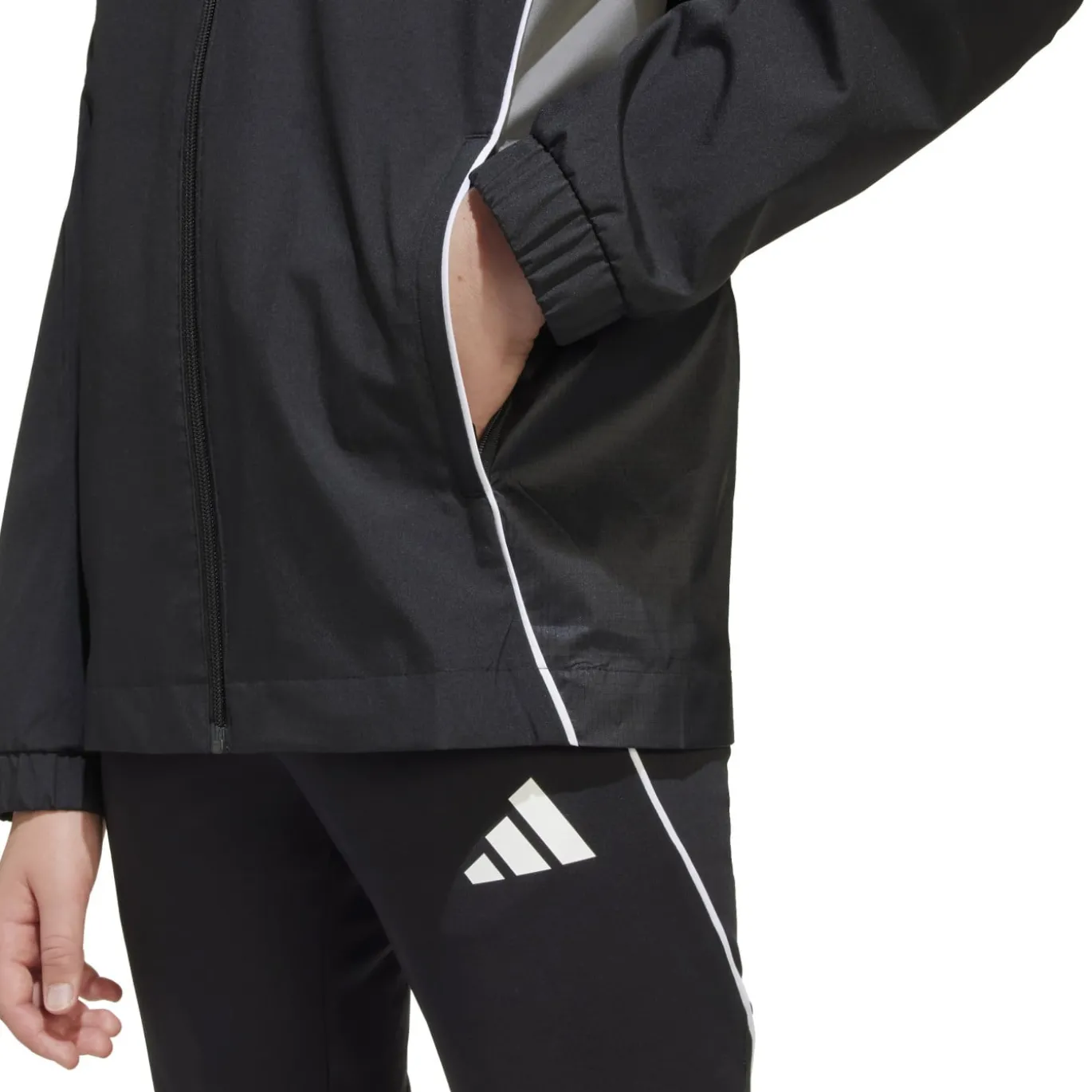 adidas Tiro 25 Competition Allweather Jacket Kids Zwart Grijs