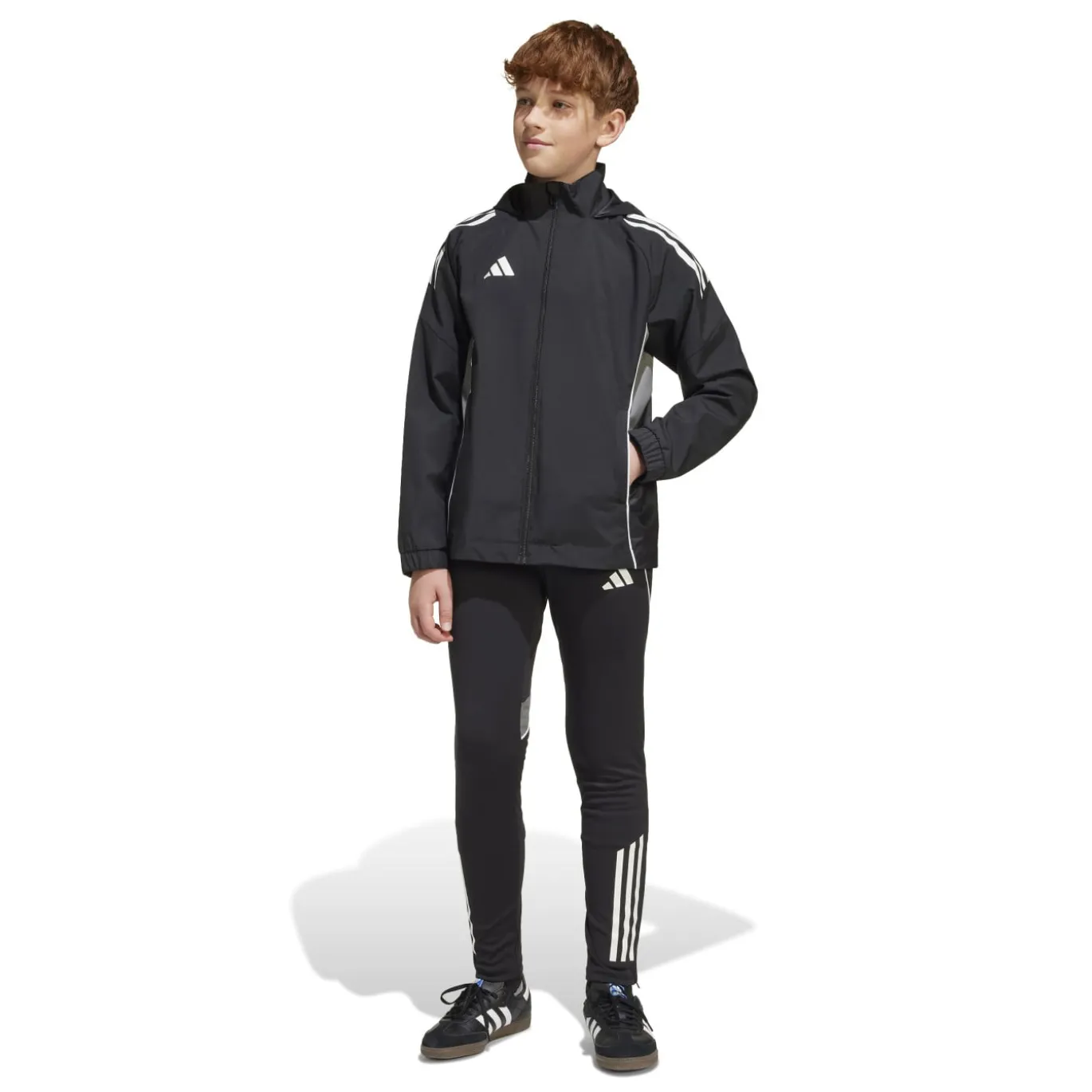 adidas Tiro 25 Competition Allweather Jacket Kids Zwart Grijs