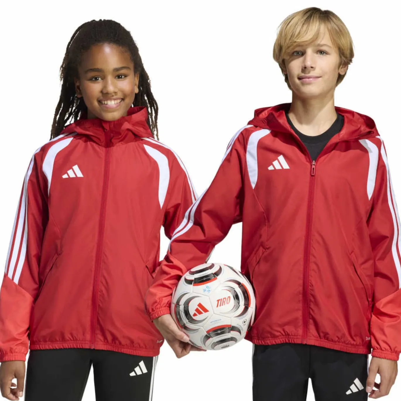 adidas Tiro 26 Competition Allweather Jack Kids Rood Wit