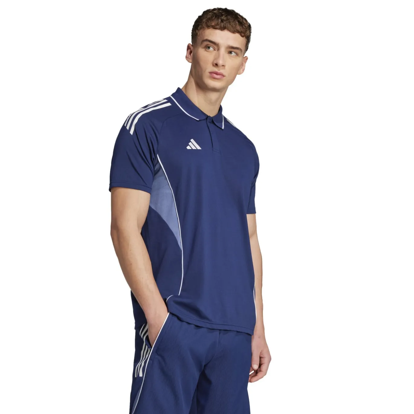 adidas Tiro 25 Competition Polo Donkerblauw Lichtblauw