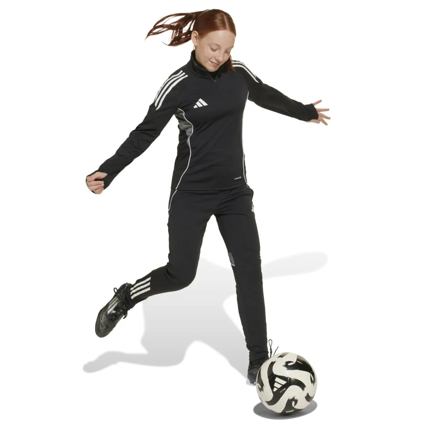 adidas Tiro 25 Competition Trainingspak 1/4-Zip Kids Zwart Wit Grijs