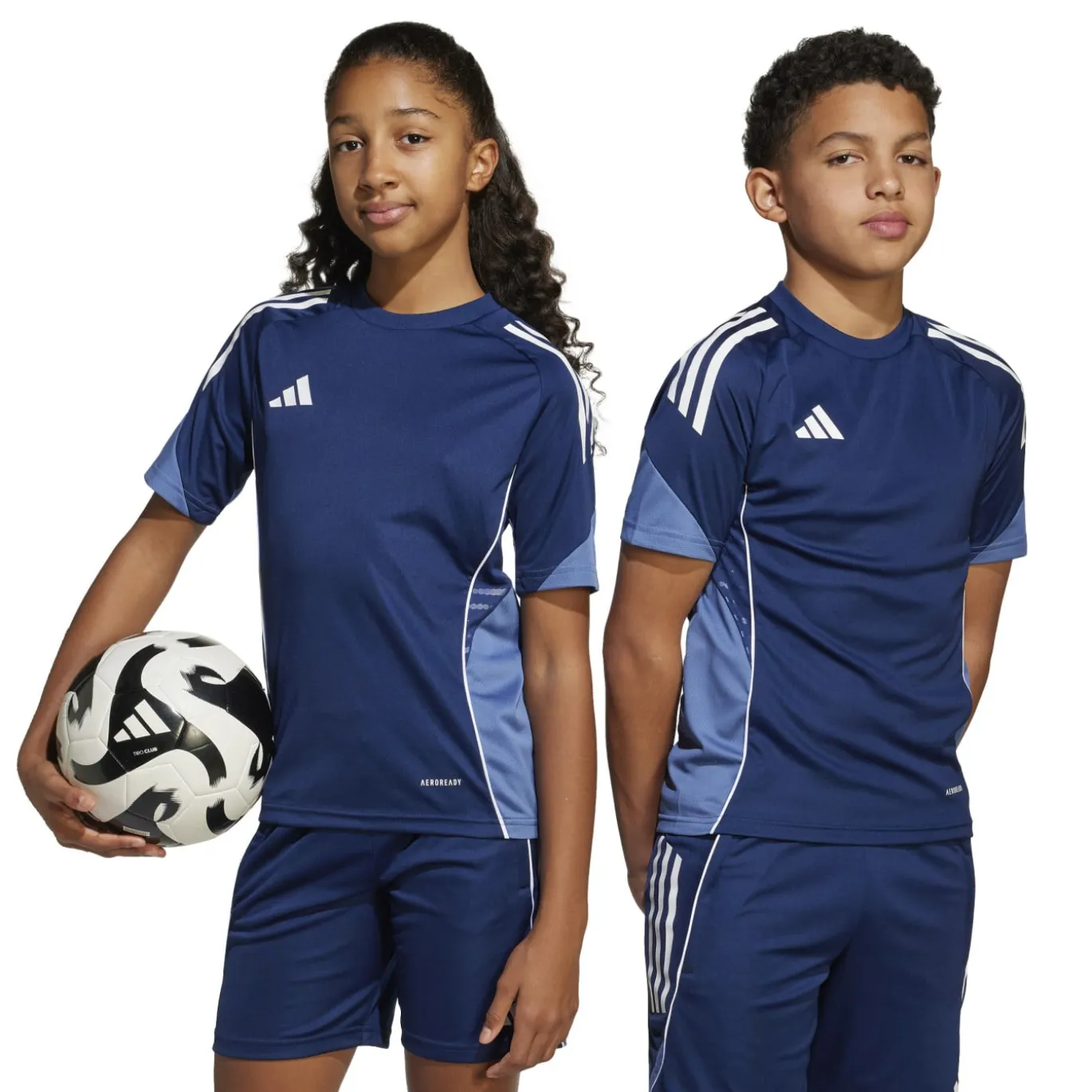 adidas Tiro 25 Competition Trainingsset Kids Donkerblauw Wit