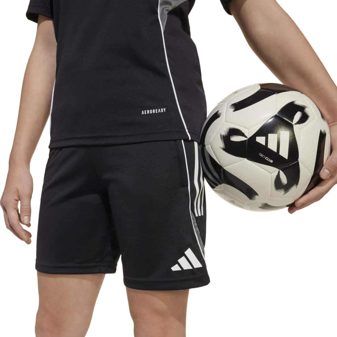 adidas Tiro 25 Competition Trainingsbroekje Kids Zwart Wit Grijs