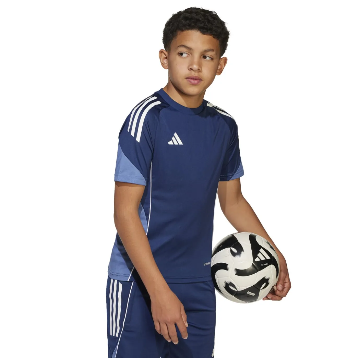 adidas Tiro 25 Competition Trainingsshirt Kids Donkerblauw Wit