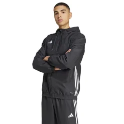 adidas Tiro 25 Essential Trainingsjack Woven Hooded Zwart Wit