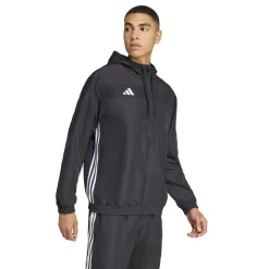 adidas Tiro 25 Essential Trainingsjack Woven Hooded Zwart Wit