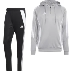 adidas Tiro 24 Hooded Trainingspak 1/4-Zip Grijs Wit