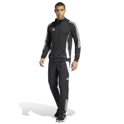 adidas Tiro 24 Hooded Trainingstrui 1/4-Zip Zwart Wit