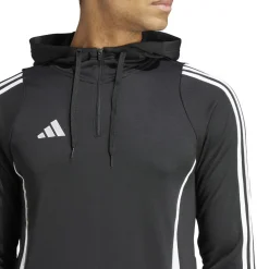 adidas Tiro 24 Hooded Trainingstrui 1/4-Zip Zwart Wit