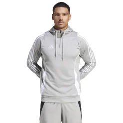 adidas Tiro 24 Hooded Trainingstrui 1/4-Zip Lichtgrijs Wit
