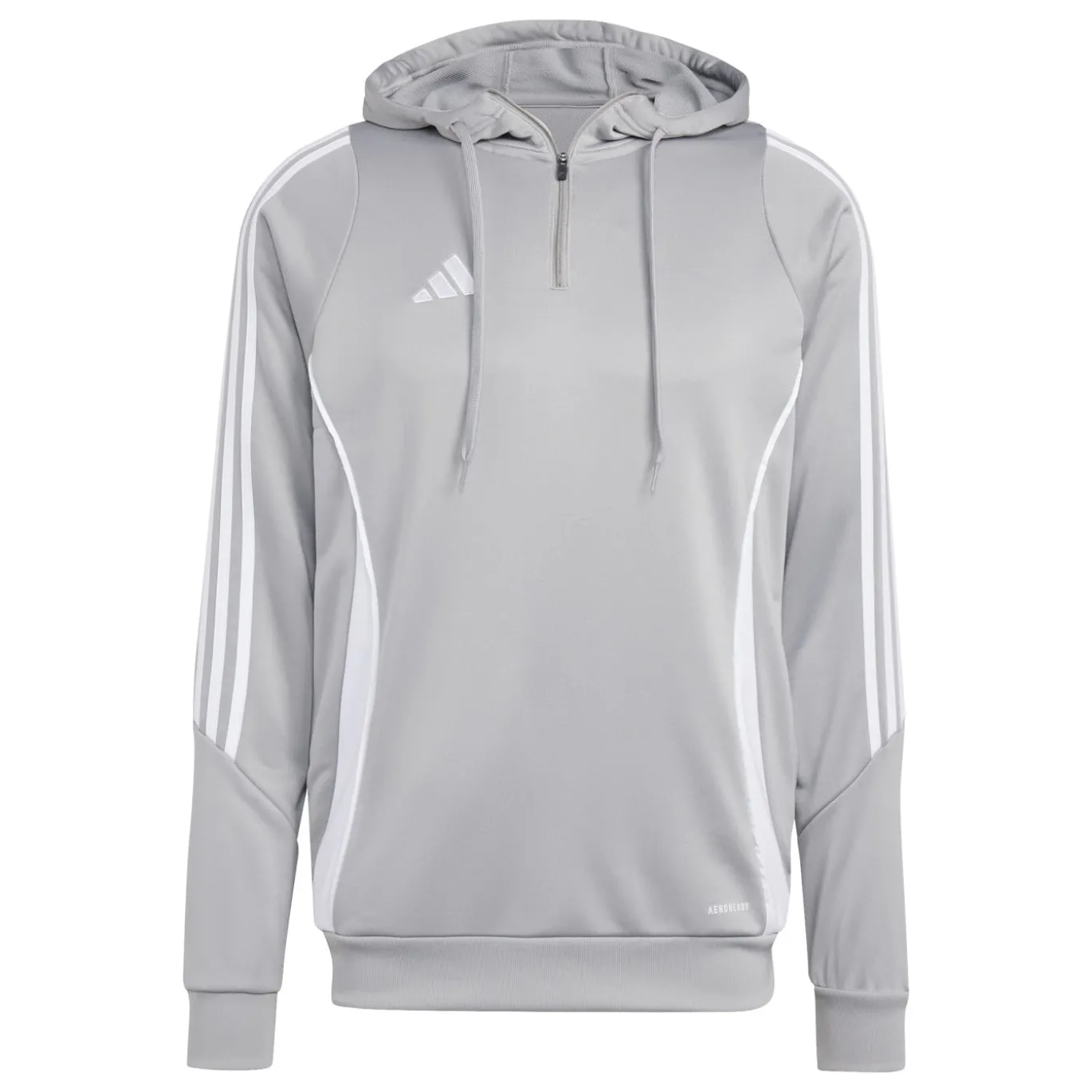 adidas Tiro 24 Hooded Trainingstrui 1/4-Zip Lichtgrijs Wit