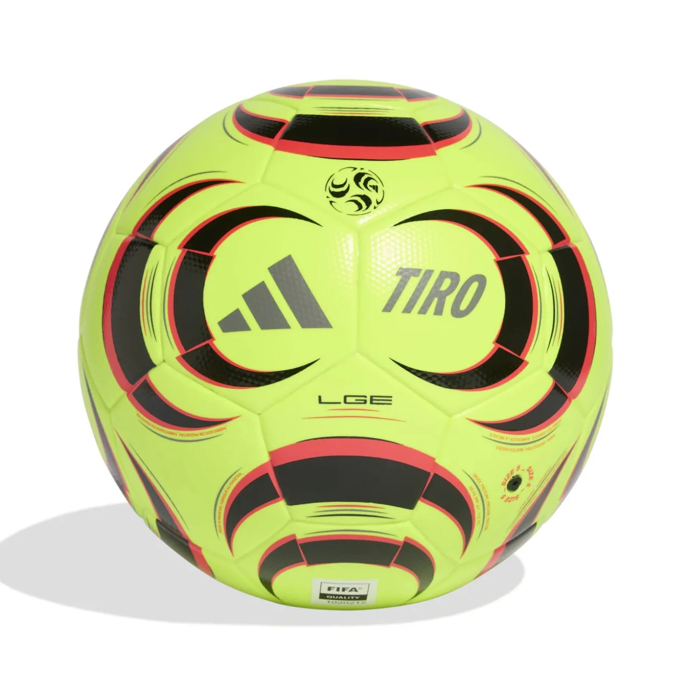 adidas Tiro League Voetbal Maat 4-5 Lucid Lemon Zwart Rood Zilvergrijs