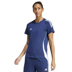 adidas Tiro 24 Sweat T-Shirt Dames Donkerblauw Wit
