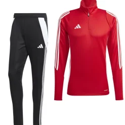 adidas Tiro 24 Trainingspak 1/4-Zip Kids Rood Zwart Wit