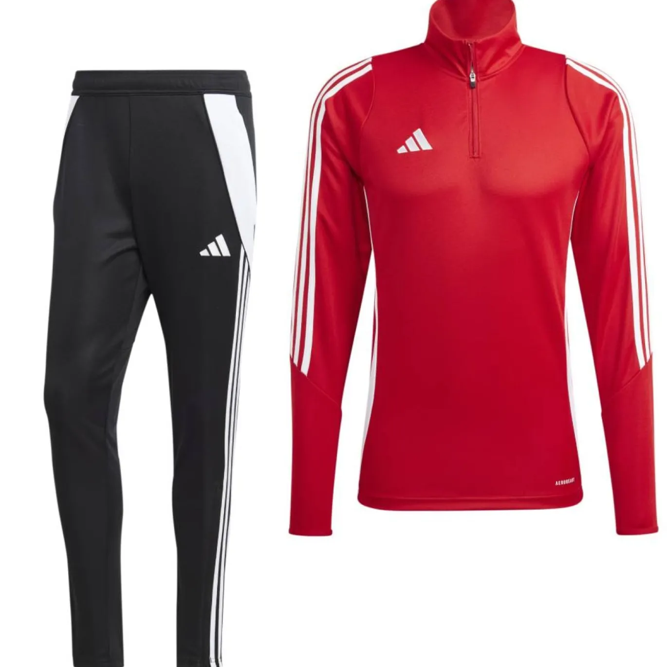 adidas Tiro 24 Trainingspak 1/4-Zip Kids Rood Zwart Wit
