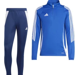 adidas Tiro 24 Trainingspak 1/4-Zip Kids Blauw Donkerblauw Wit