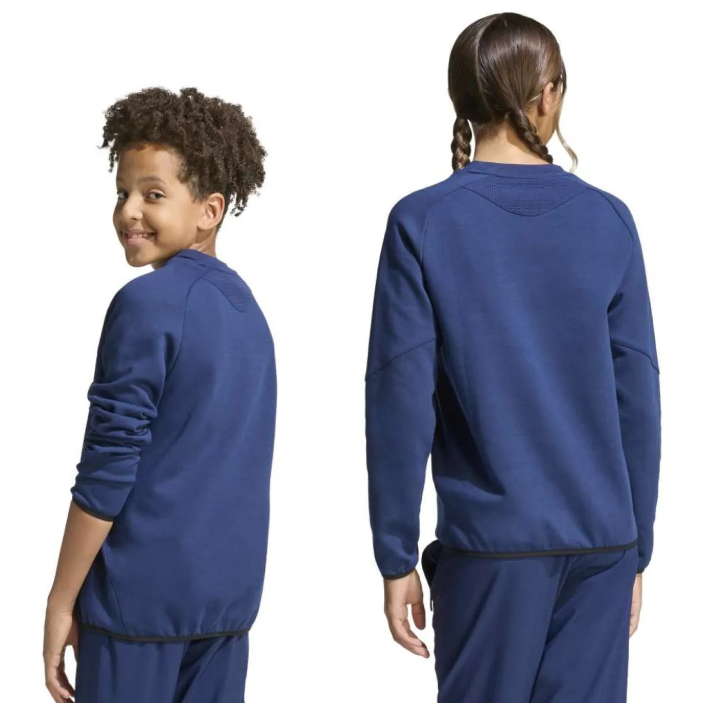 adidas Tiro Travel Crew Sweater Kids Donkerblauw Zwart