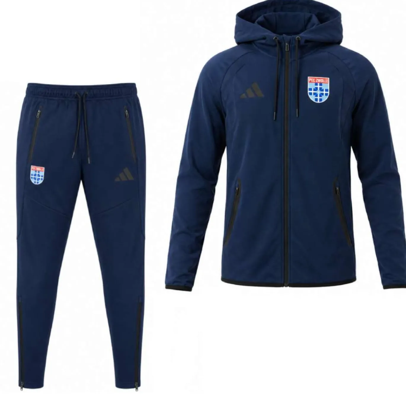 adidas Tiro Travel PEC Zwolle Hooded Presentatiepak Donkerblauw