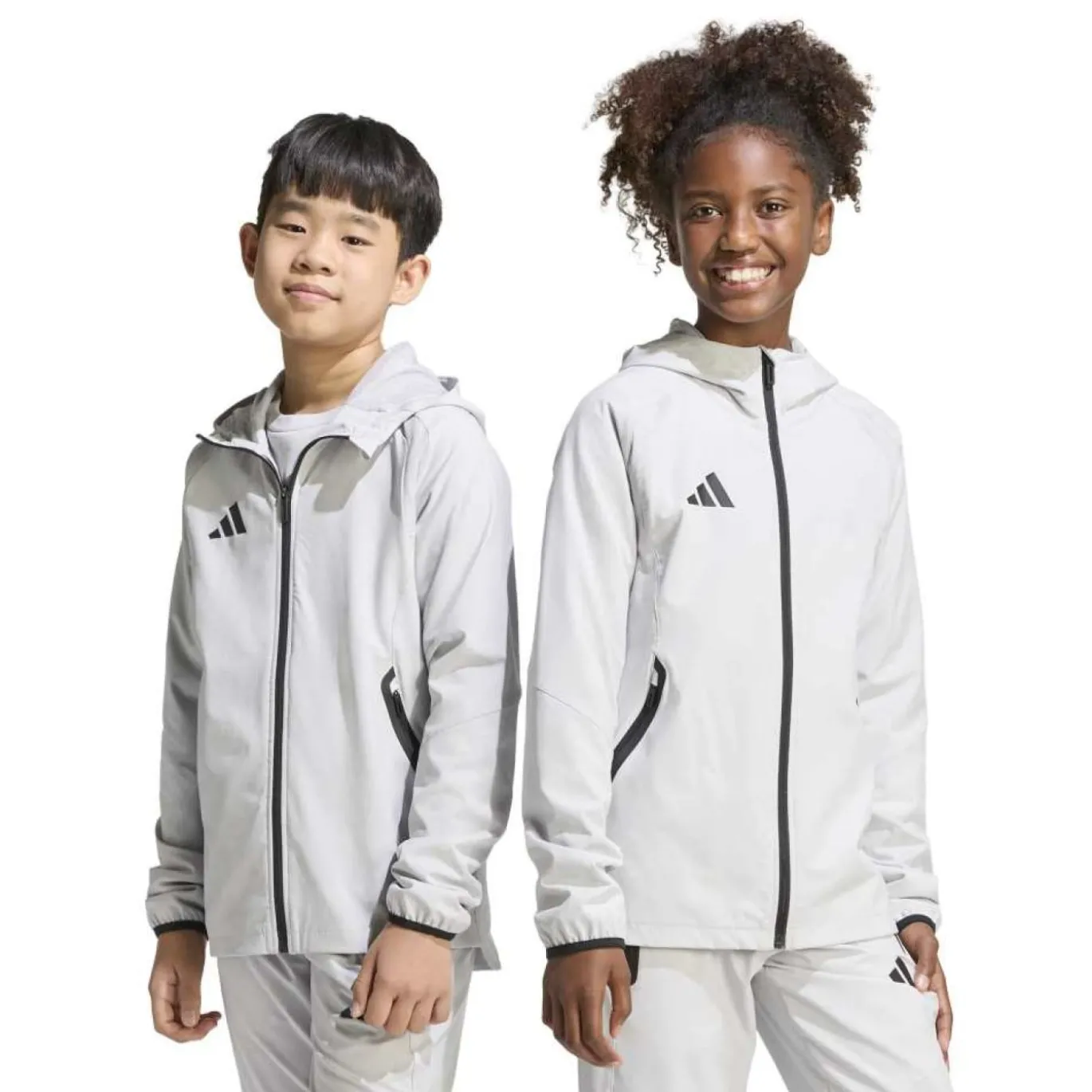 adidas Tiro Travel Windbreaker Kids Grijs Zwart