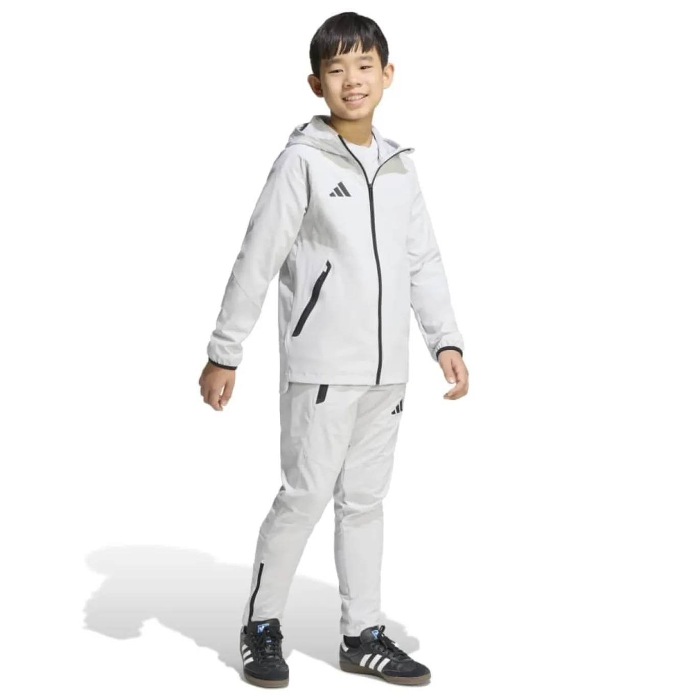 adidas Tiro Travel Windbreaker Kids Grijs Zwart