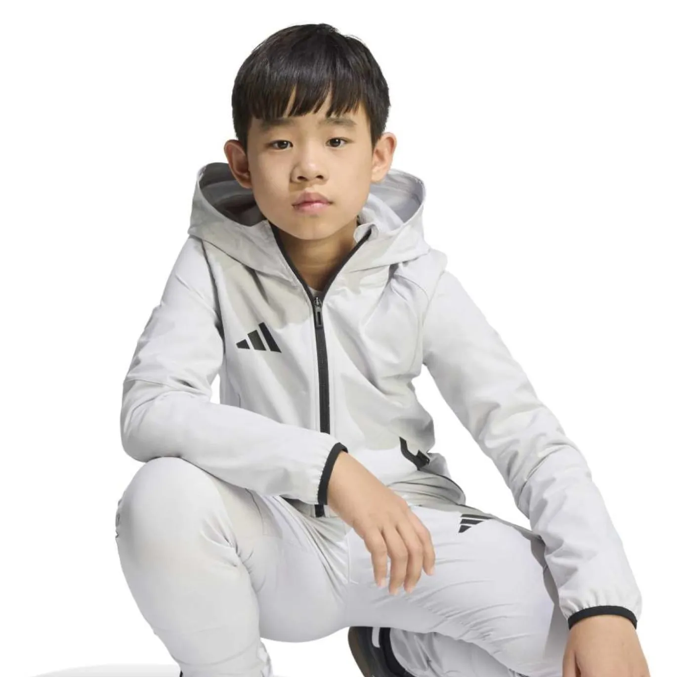 adidas Tiro Travel Windbreaker Kids Grijs Zwart