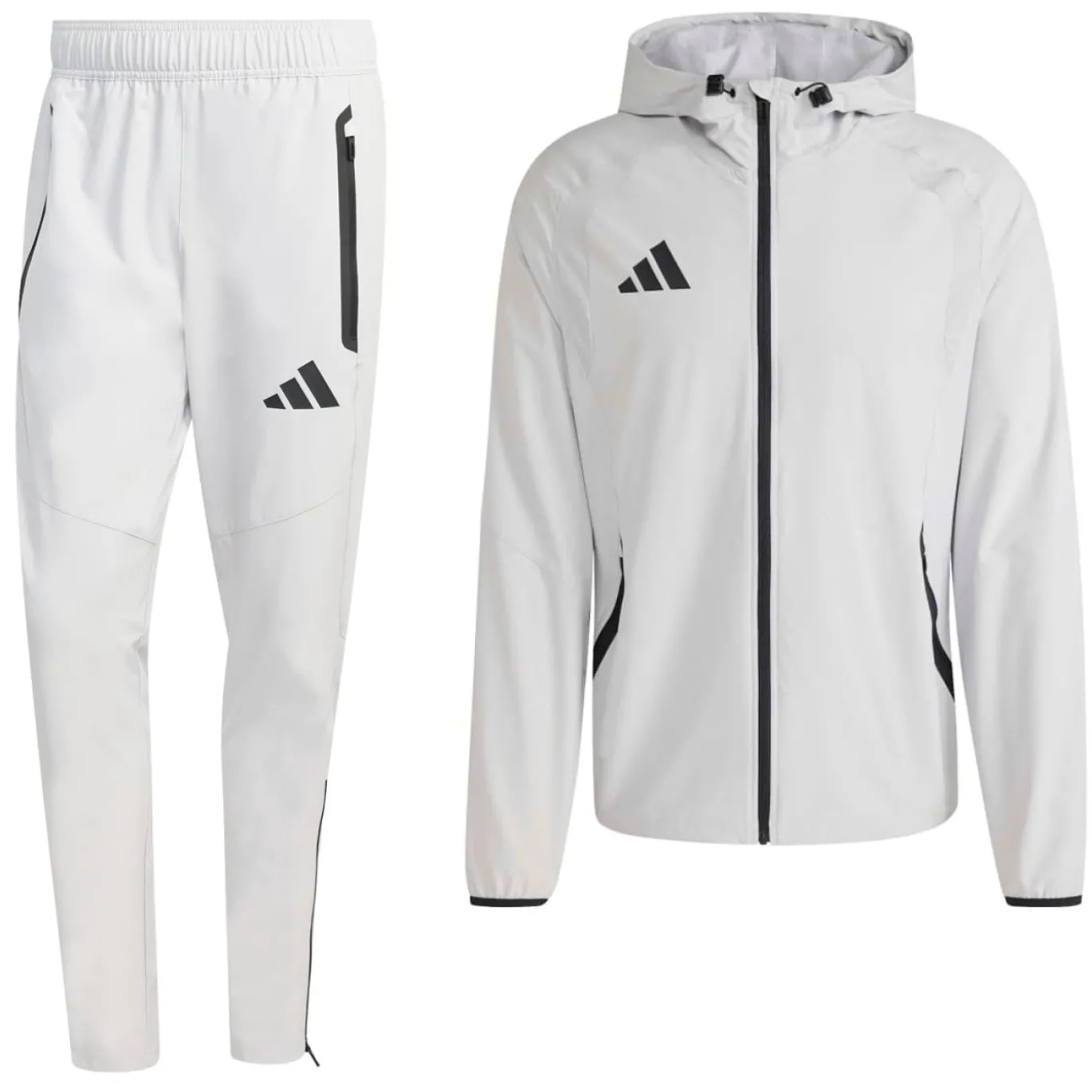 adidas Tiro Travel Windbreaker Trainingspak Grijs Zwart