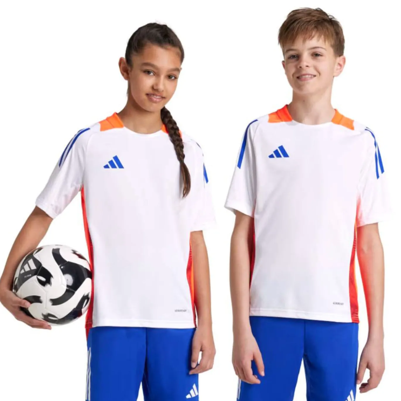adidas Tiro 24 Voetbalshirt Kids Wit Blauw Rood Oranje