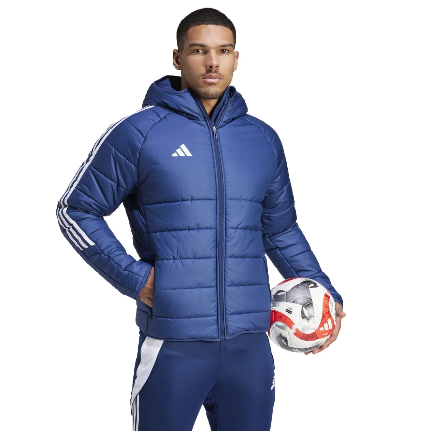 adidas Tiro 24 Winterjas Donkerblauw Wit