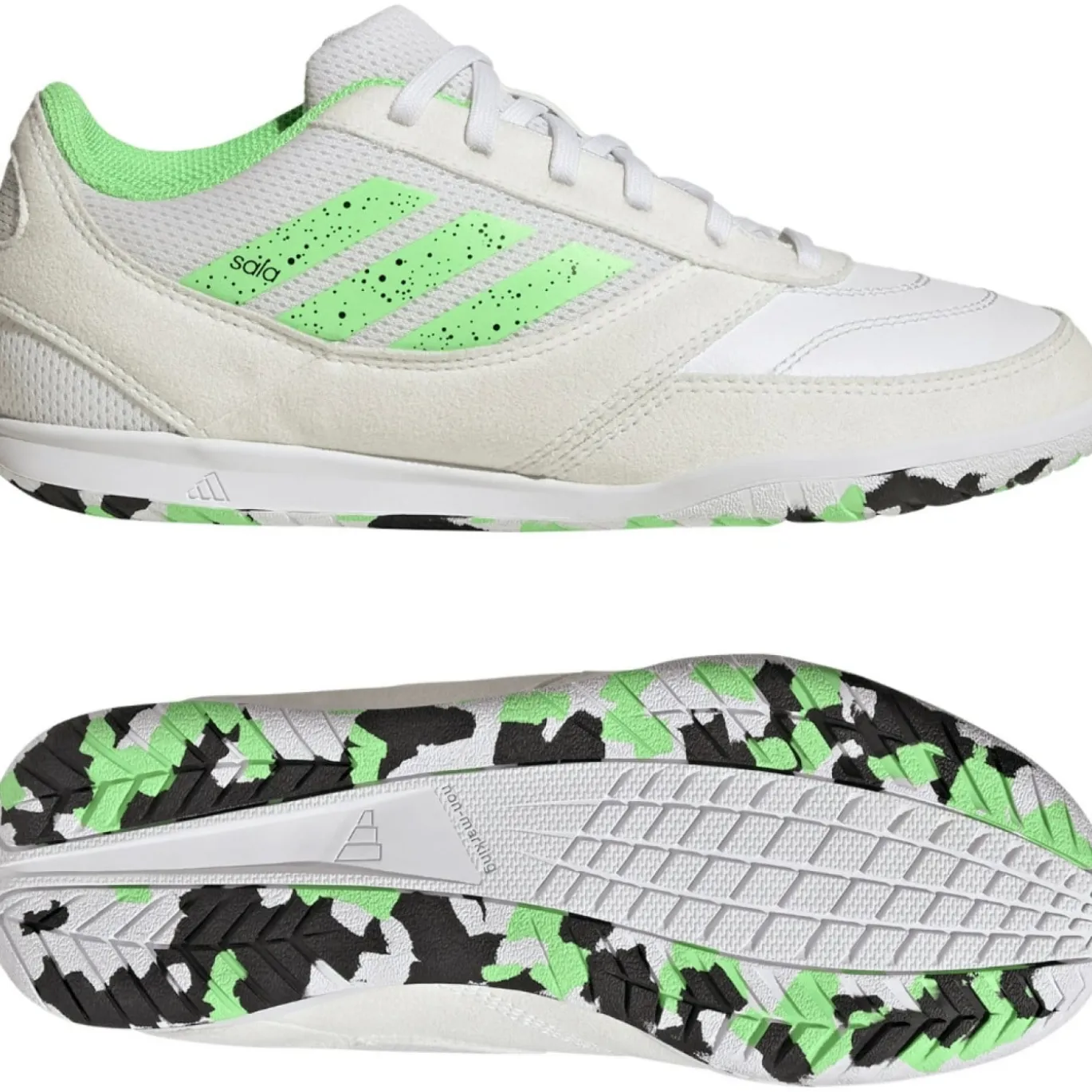 adidas Top Sala Competition II Zaalvoetbalschoenen (IN) Kids Wit Lichtgroen Zwart