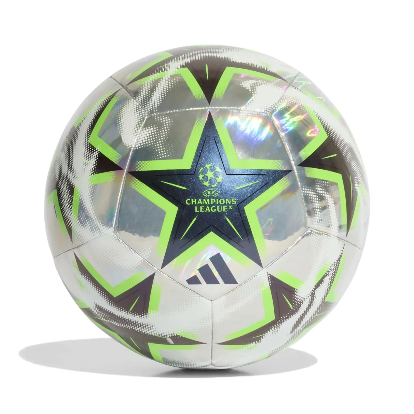 adidas UEFA Champions League Training Foil Voetbal Maat 5 2026-2027 Zilver Zwart Neongeel