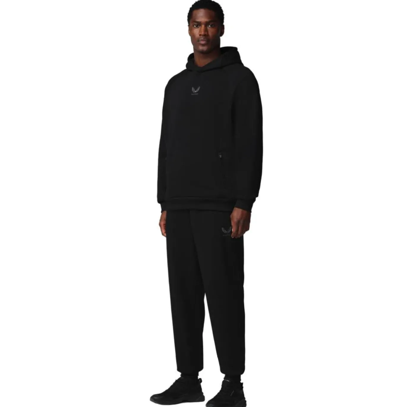 Castore Adapt Fleece Joggingpak Hooded Zwart Donkergrijs