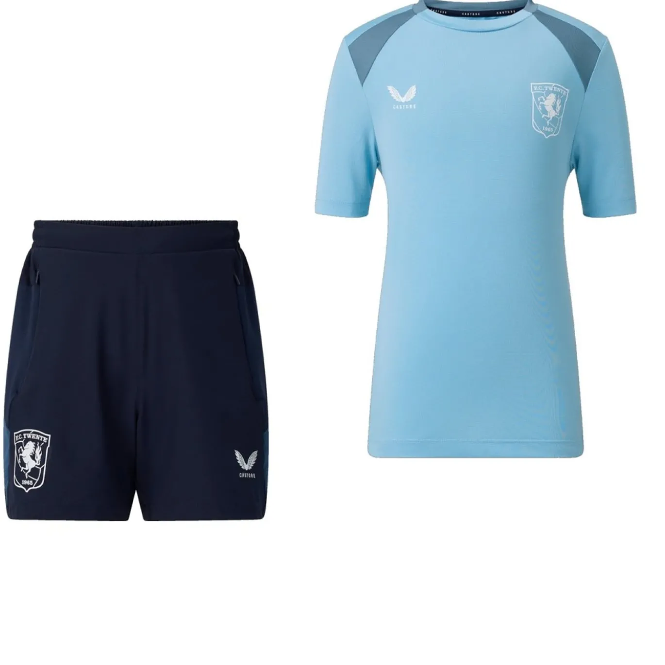 Castore FC Twente Trainingsset 2026-2027 Kids Lichtblauw Donkergrijs