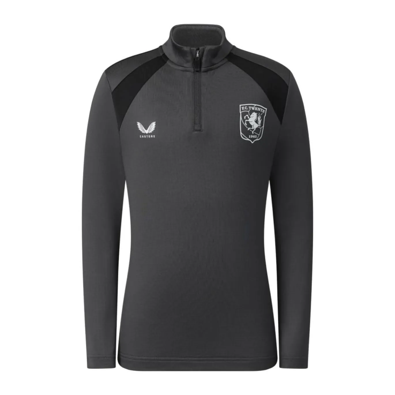Castore FC Twente Trainingstrui 1/4-Zip 2026-2027 Kids Donkergrijs Zwart